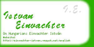 istvan einvachter business card